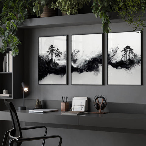 Set of 3 Framed Wall Art | Set of 3 Asian Inspired Wall art Prints