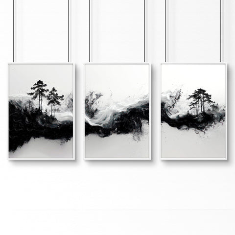 Set of 3 Framed Wall Art | Set of 3 Asian Inspired Wall art Prints