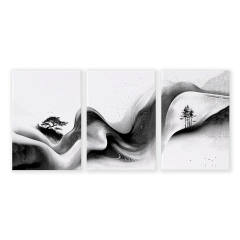 Set of Three Framed Wall Art | Set of 3 Asian Inspired Wall art Prints