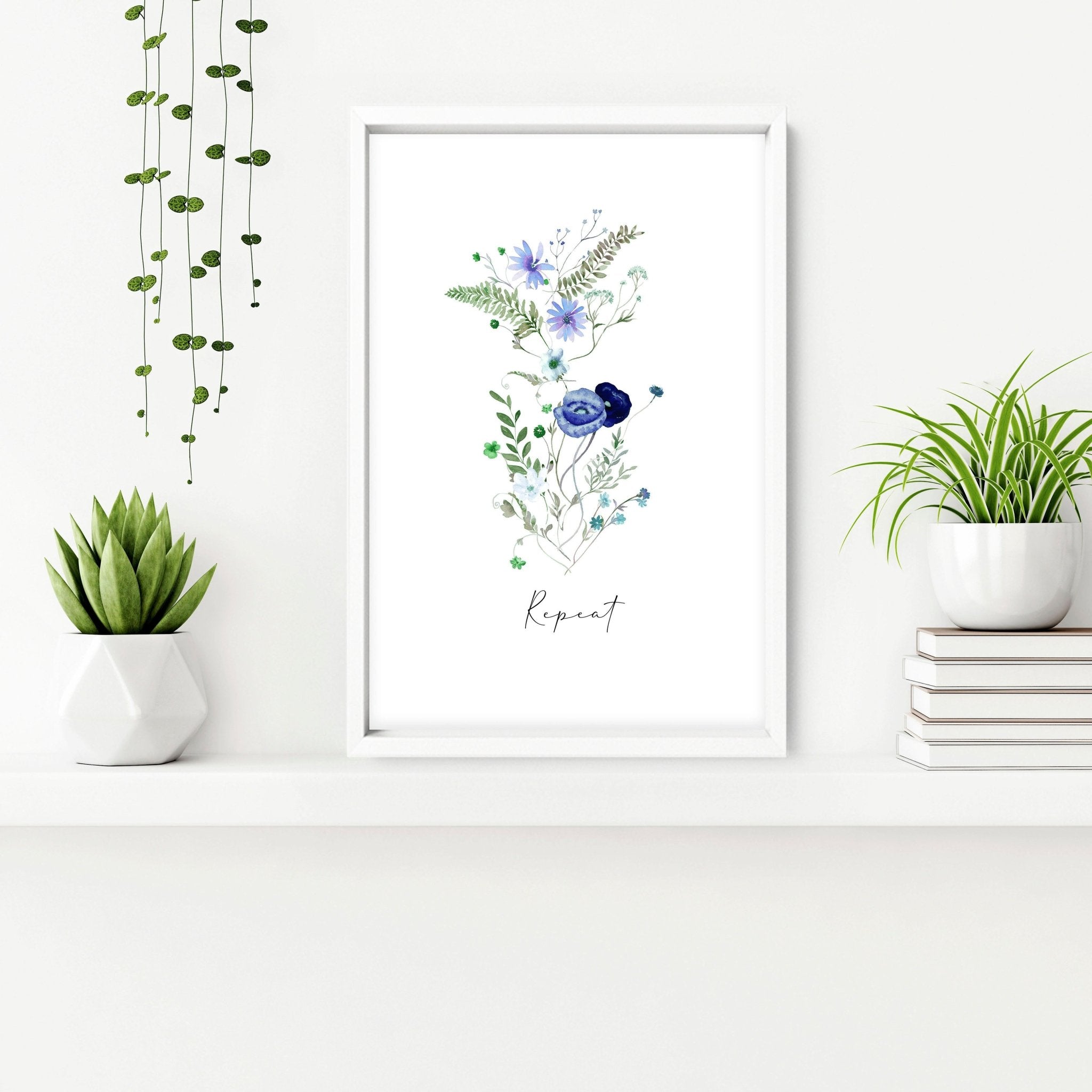 Bathroom art decor | set of 3 Shabby Chic Floral wall art