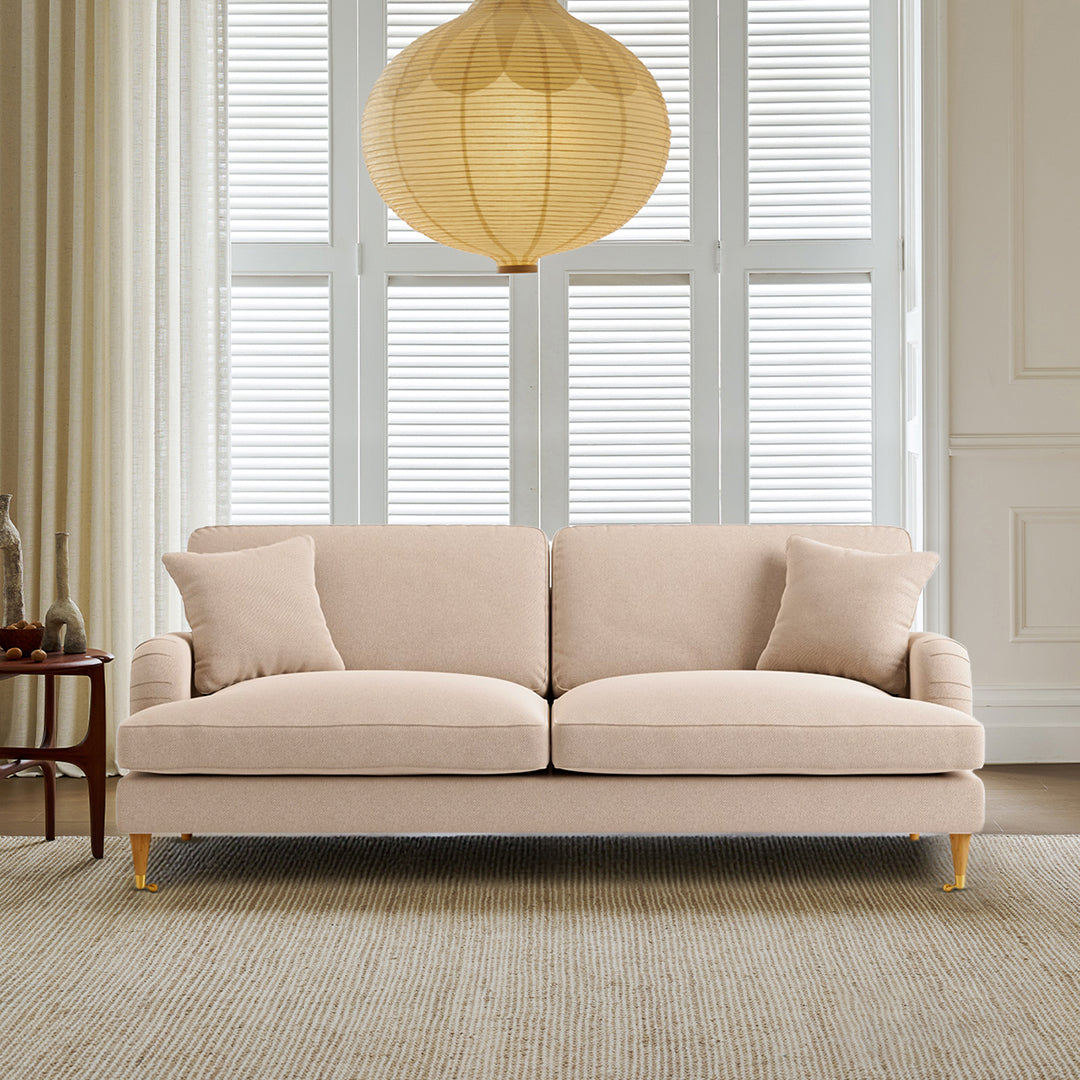 Shafique Two Seater Sofa, Loveseat, Velvet or Linen