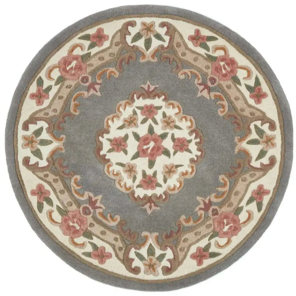 Shensi Grey Medallion Rug - Ø 120 cm - Rugs