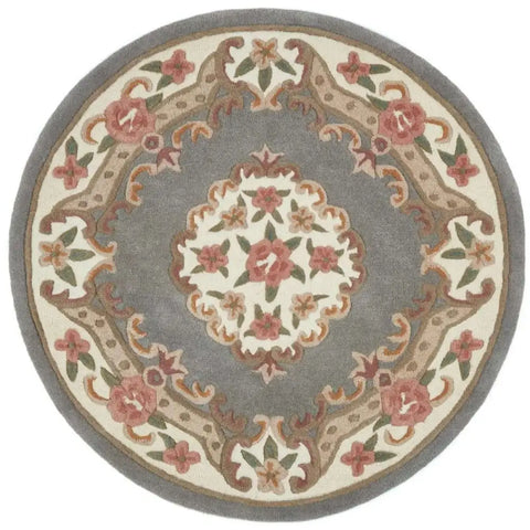 Shensi Grey Medallion Rug - Ø 120 cm - Rugs