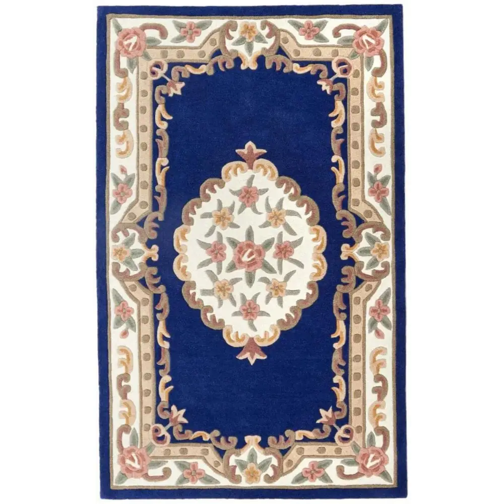 Shensi Navy Medallion Rug - 60X120 cm - Rugs