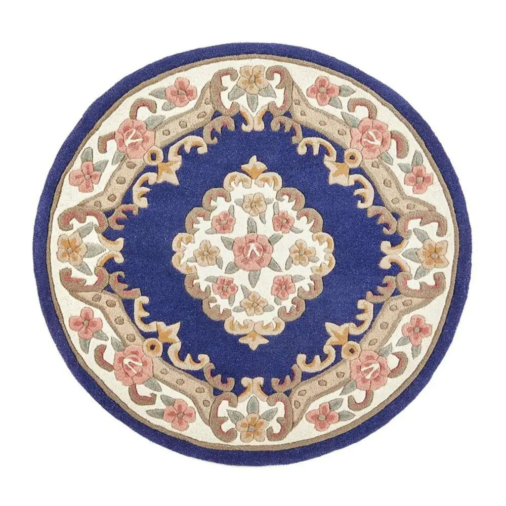 Shensi Navy Medallion Rug - Ø 120 cm - Rugs