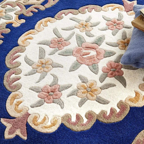 Shensi Navy Medallion Rug - Rugs