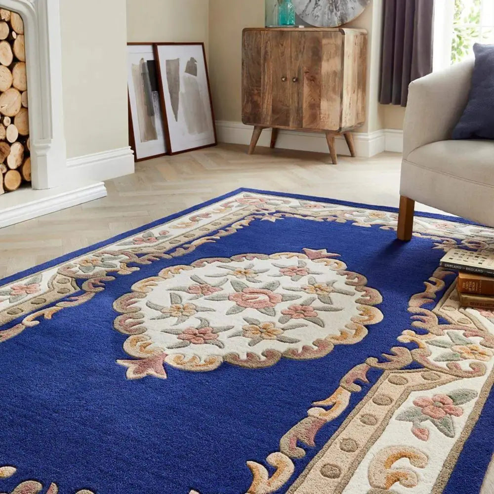 Shensi Navy Medallion Rug - Rugs
