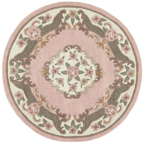 Shensi Pink Medallion Rug - Ø 120 cm - Rugs