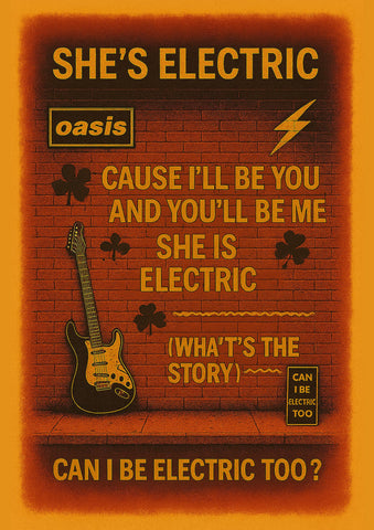 She's Electric - Oasis Inspired Graffiti Poster
