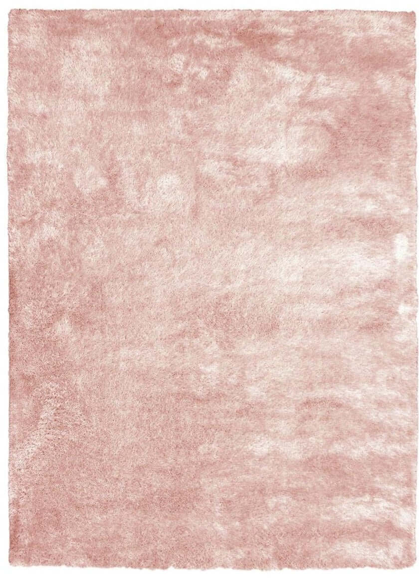 A shimmer pink supersoft shaggy rug with plush fluffy texture and subtle shade variations perfect for cozy spaces