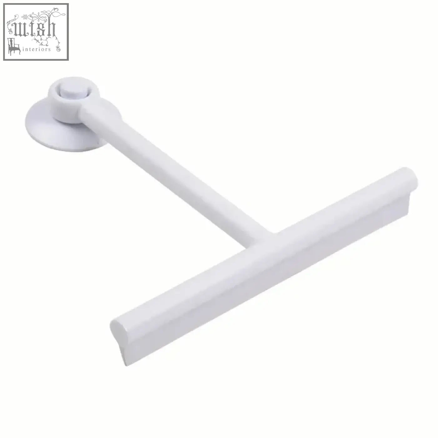 White plastic window glass wiper with suction cup handle silicone scraper for bathroom mirror and glass cleaning