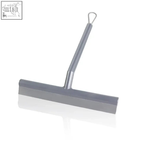 Silver metal window glass wiper with sturdy handle and looped top for hanging perfect for glass wiper cleaning tasks