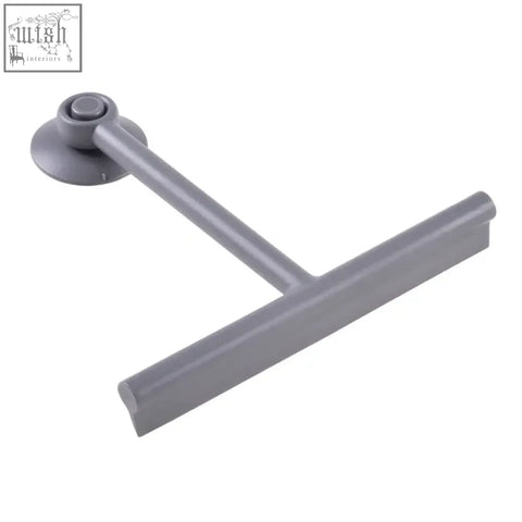 Gray plastic window glass wiper with circular suction cup handle silicone scraper for bathroom mirror cleaning