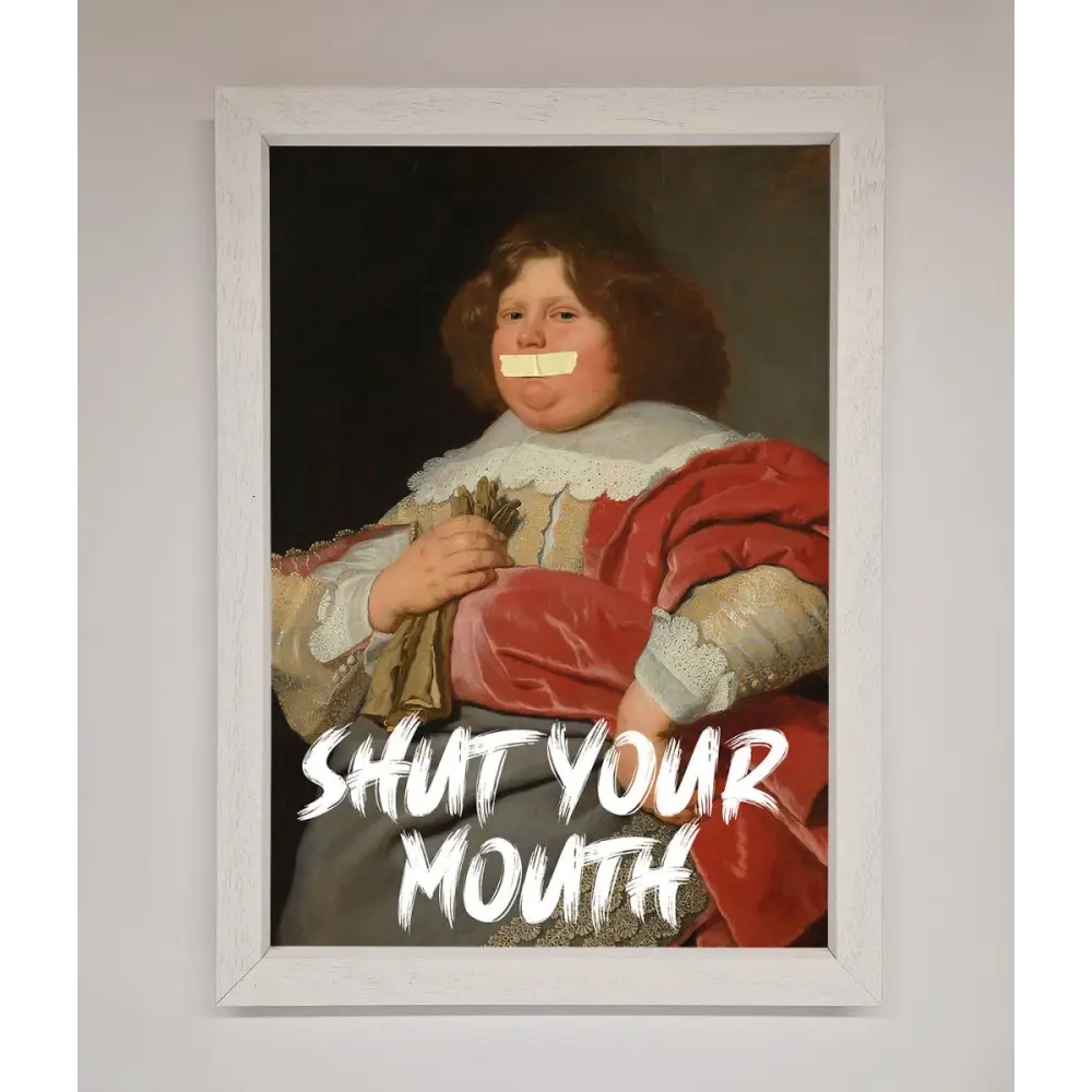 Shut Your Mouth Framed Print - A3 (29.7 x 42 cm) / White - Framed Print