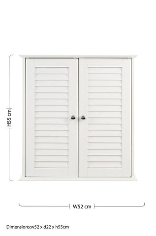 Shutter White Wood 2 Door Wall Cabinet