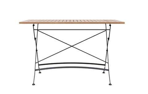Sicily 4 Seater Teak and Wrought Iron Rectangular 120cm Garden Dining Set