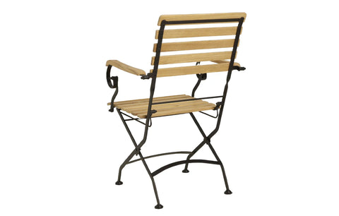 Sicily 4 Seater Teak and Wrought Iron Rectangular 120cm Garden Dining Set