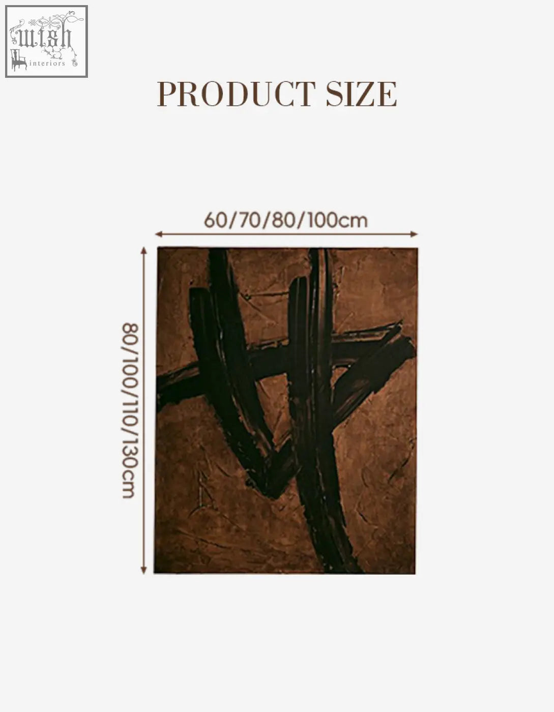 Brown abstract canvas painting with bold black brushstrokes in siegmund wall art perfect for wall art painting and shipping cost deals