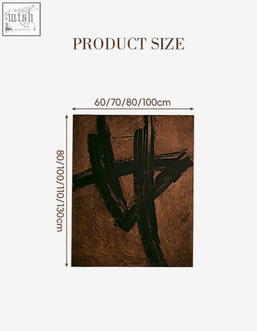 Brown abstract canvas painting with bold black brushstrokes in siegmund wall art perfect for wall art painting and shipping cost deals