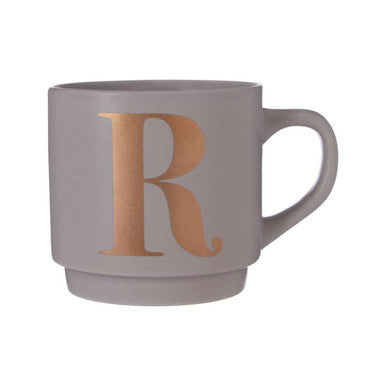 Signet Grey Monogram Mug, R