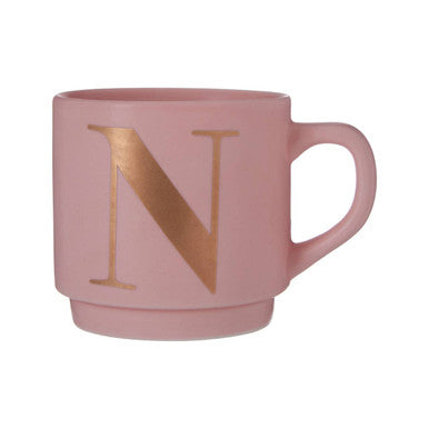 Signet Pink Monogram Mug, N