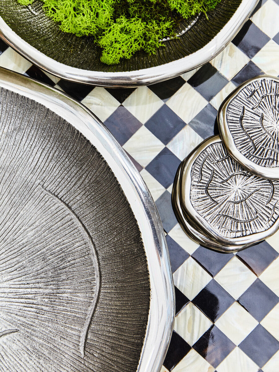Silva Large Oak Effect Silver Bowl