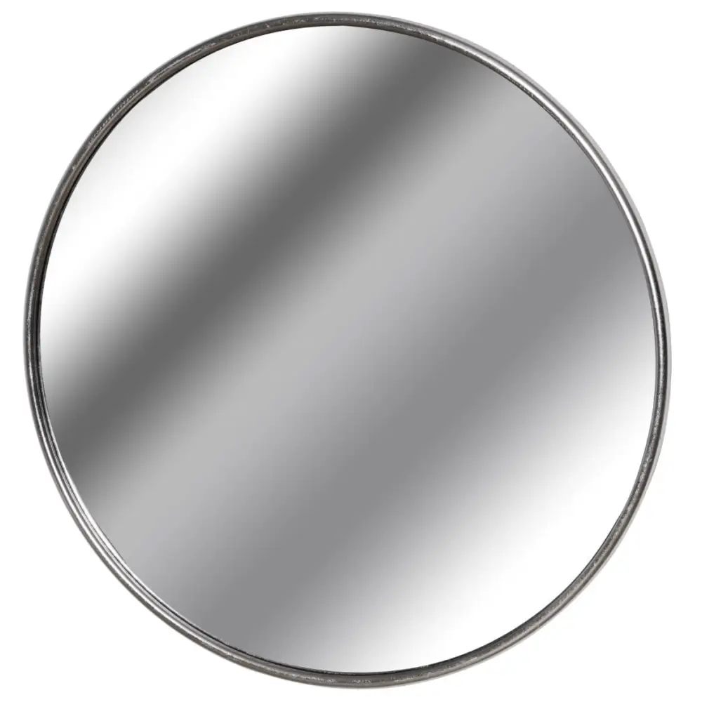 Silver Metal Large Mirror - 125cm Diameter - Mirrors