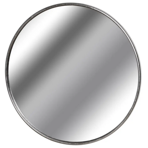 Silver Metal Large Mirror - 125cm Diameter - Mirrors