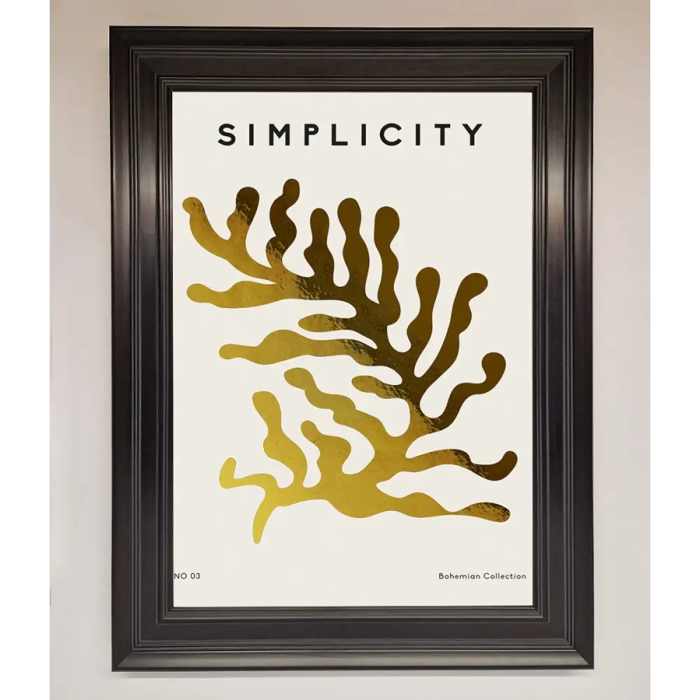 Simplicity Plant Foil Print - A1 (59.4 x 84.1 cm) / Matt Black - Framed Print