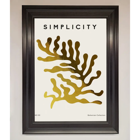 Simplicity Plant Foil Print - A1 (59.4 x 84.1 cm) / Matt Black - Framed Print