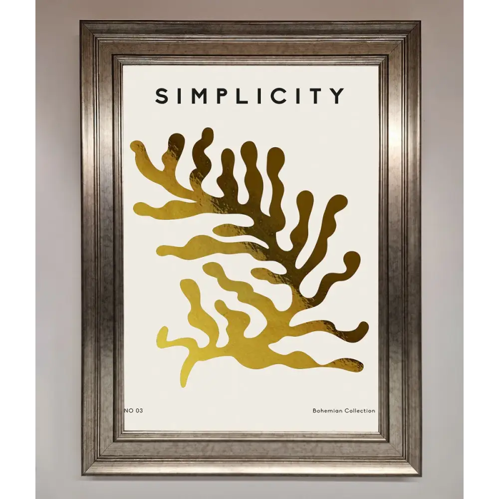 Simplicity Plant Foil Print - A3 (29.7 x 42 cm) / Silver - Framed Print