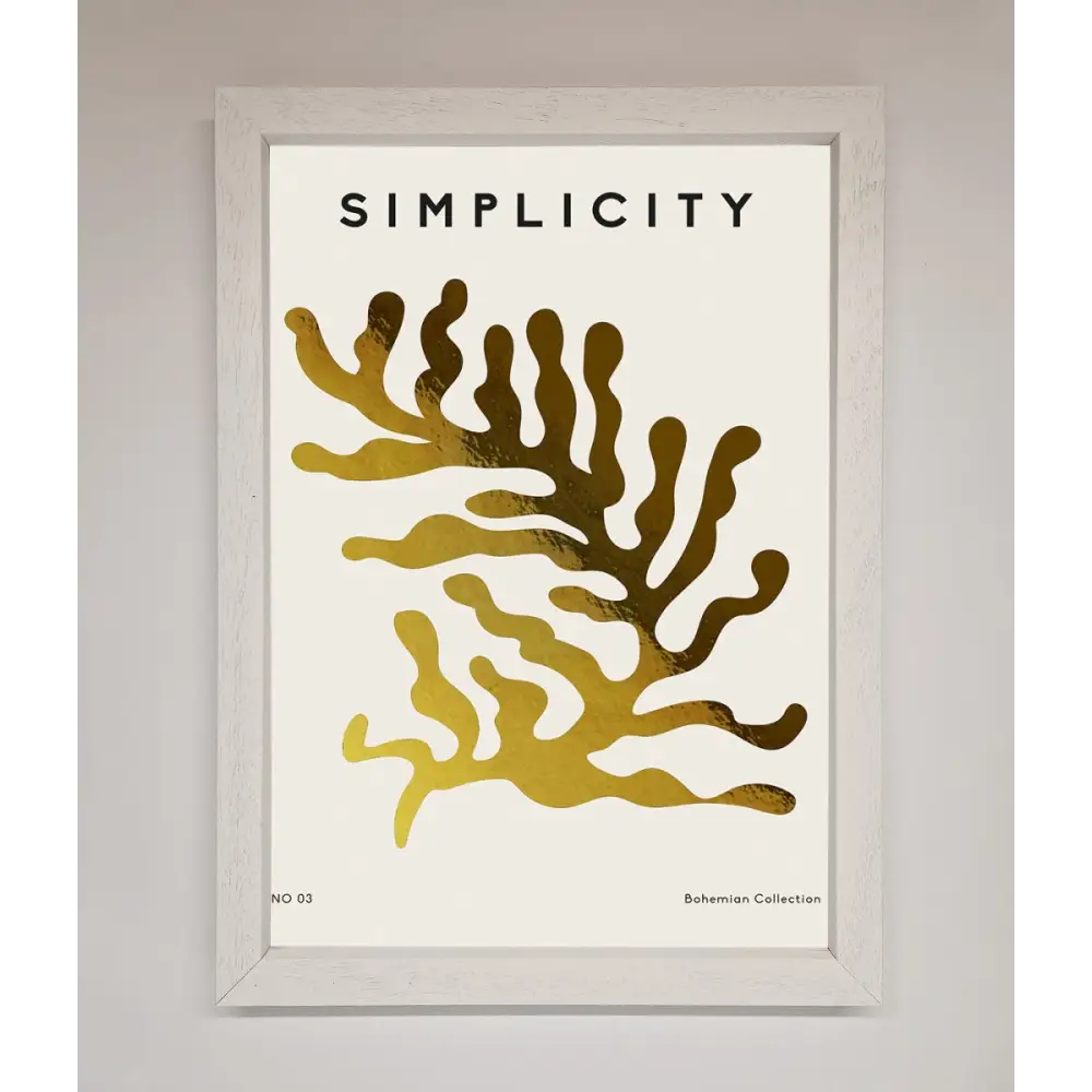 Simplicity Plant Foil Print - A3 (29.7 x 42 cm) / White - Framed Print