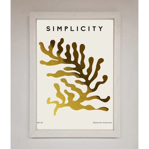 Simplicity Plant Foil Print - A3 (29.7 x 42 cm) / White - Framed Print