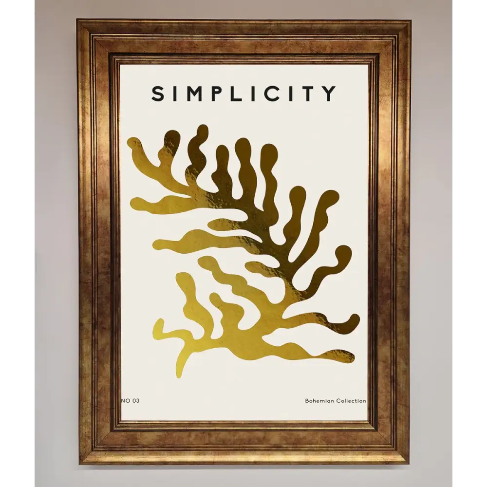 Simplicity Plant Foil Print - B0 (100 x 141 cm) / Bronze - Framed Print