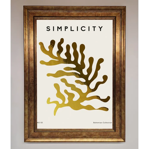 Simplicity Plant Foil Print - B0 (100 x 141 cm) / Bronze - Framed Print