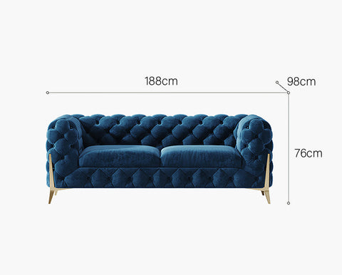 Aaron Two Seater Sofa, Velvet