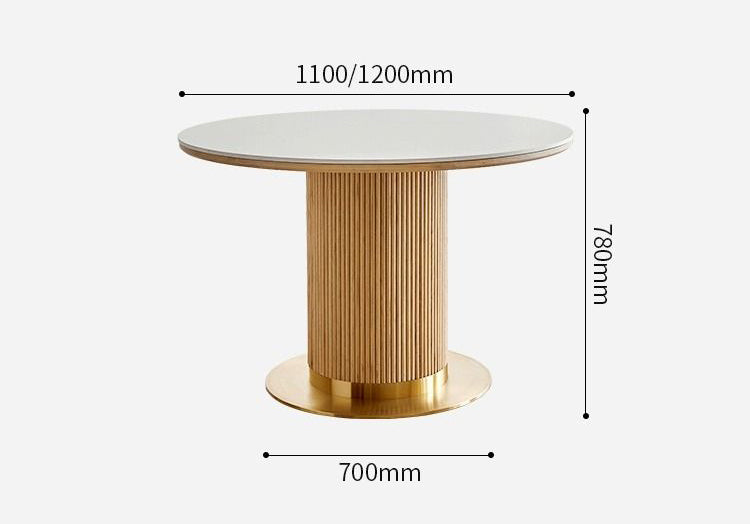 Bek Round Dining Table, White｜ DC Concept
