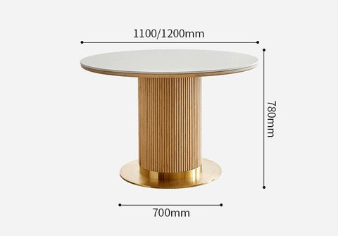 Bek Round Dining Table, White｜ DC Concept