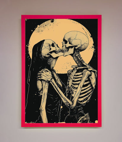 Skeleton Embrace Framed Poster