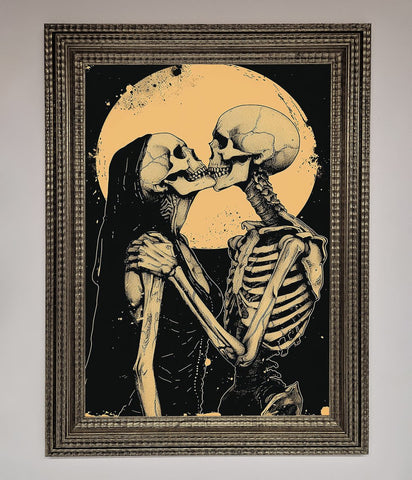 Skeleton Embrace Framed Poster