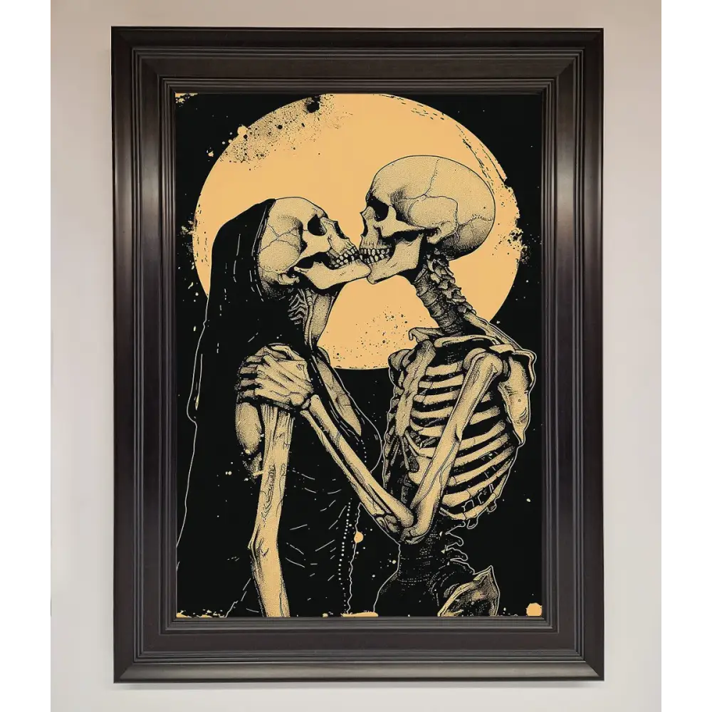 Skeleton Embrace Framed Poster - A1 (59.4 x 84.1 cm) / Matt Black - Framed Print
