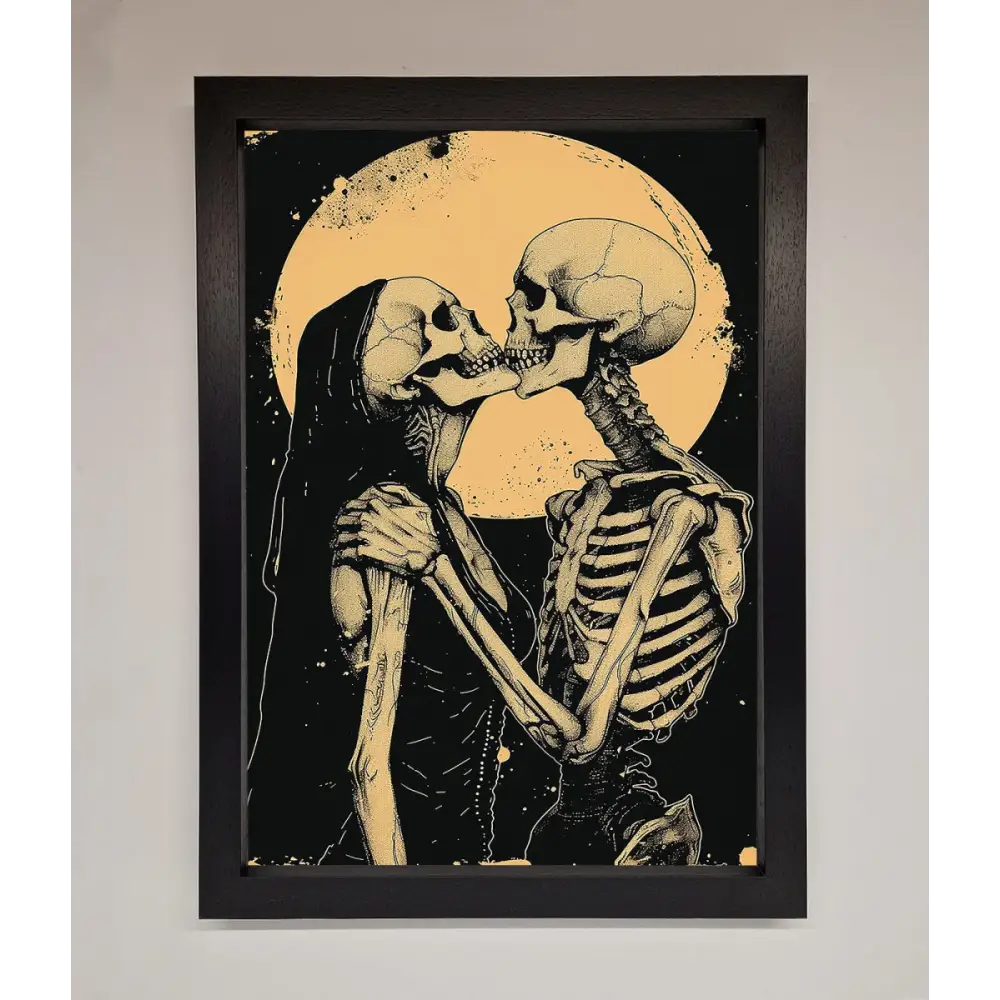 Skeleton Embrace Framed Poster - A3 (29.7 x 42 cm) / Black - Framed Print