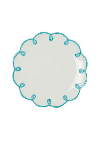 Sky Blue Scalloped Side Plates - Set of 4