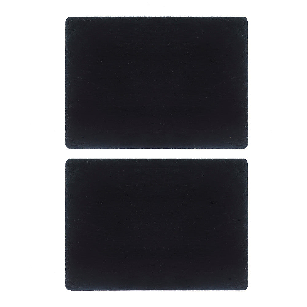 Two black velvet large place mats in rectangular shape perfect for dining or kitchen use set of 2