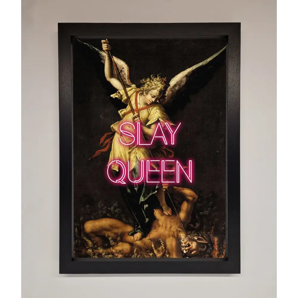 Slay Queen Altered Art Framed Print - A3 (29.7 x 42 cm) / Black - Framed Print