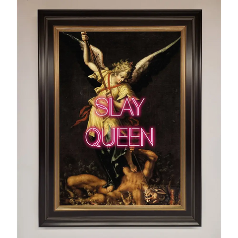 Slay Queen Altered Art Framed Print - A3 (29.7 x 42 cm) / Black Gold - Framed Print