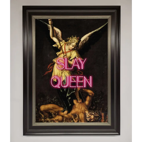 Slay Queen Altered Art Framed Print - A3 (29.7 x 42 cm) / Black Silver - Framed Print