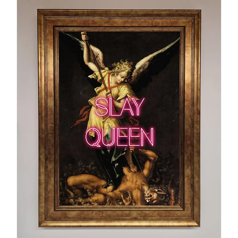 Slay Queen Altered Art Framed Print - A3 (29.7 x 42 cm) / Bronze - Framed Print