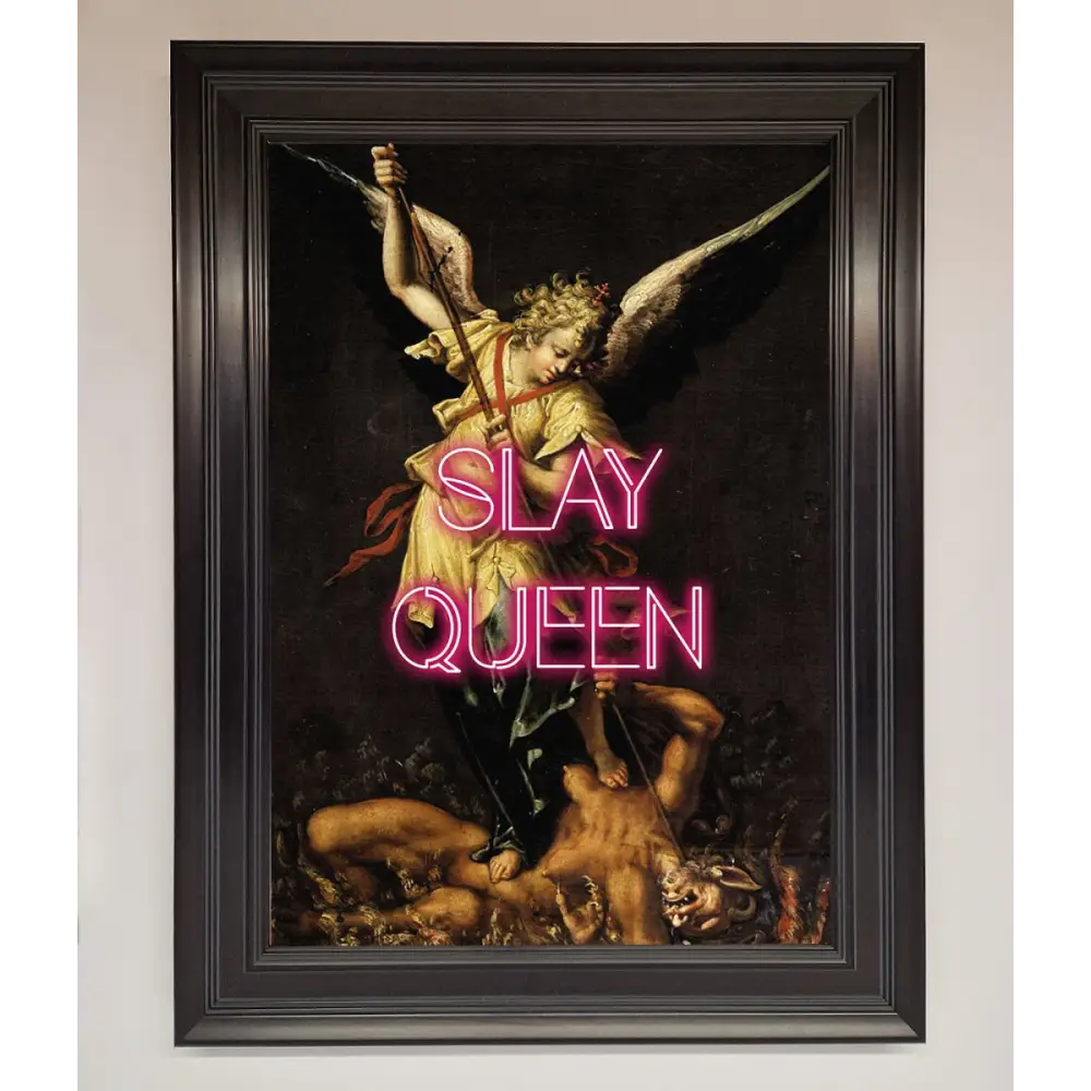 Slay Queen Altered Art Framed Print - A3 (29.7 x 42 cm) / Matt Black - Framed Print