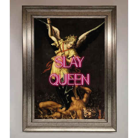 Slay Queen Altered Art Framed Print - A3 (29.7 x 42 cm) / Silver - Framed Print